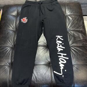 Keith Haring Pop Art Sweatpants Size M Pockets Jogger Athleisure Loungewear